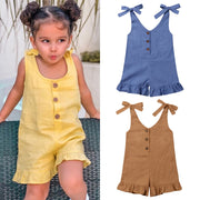 Cotton Linen Ruffle Romper - My Store