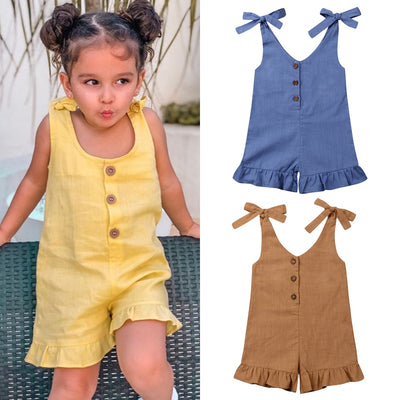 Cotton Linen Ruffle Romper - My Store