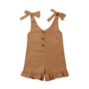 Cotton Linen Ruffle Romper - My Store