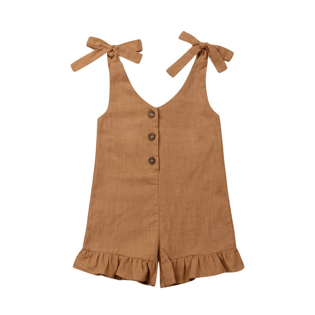 Cotton Linen Ruffle Romper - My Store