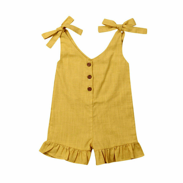 Cotton Linen Ruffle Romper - My Store