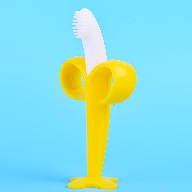 Silicone Banana Shape Training Toothbrush - My Store
