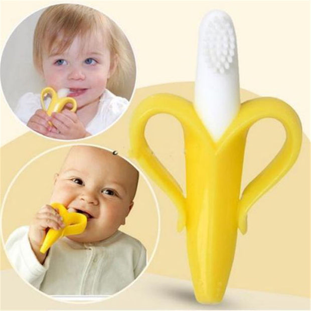 Silicone Banana Shape Training Toothbrush - My Store
