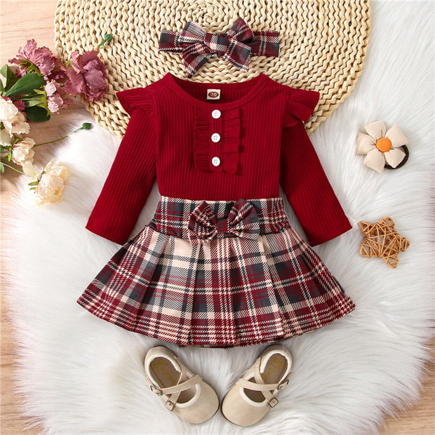 Newborn Infant Knit Baby Girl Clothes Set - My Store